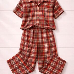 Victoria's Secret Red and White Plaid Pajama Set